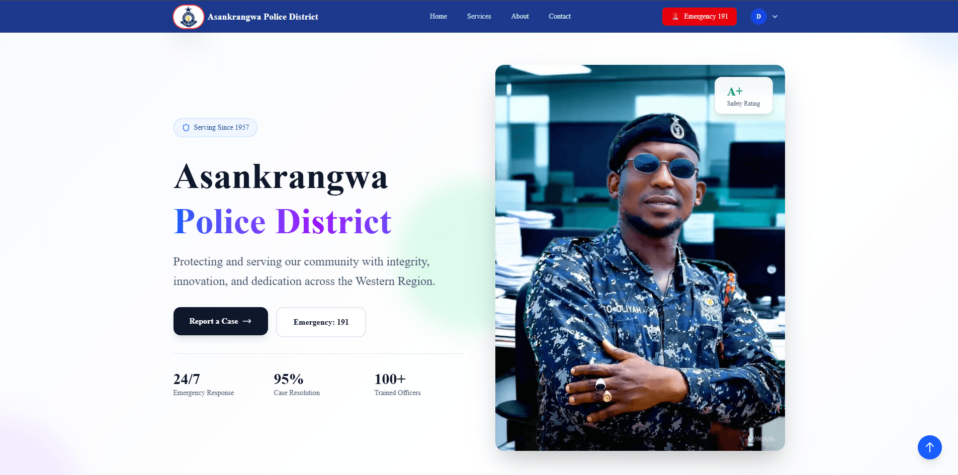 Asankragua Community — Police Management System screenshot