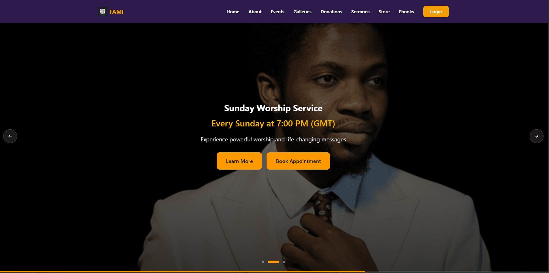 Fred Adu Ministry — Church Website screenshot