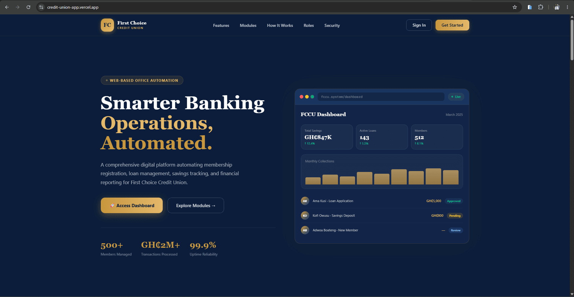 First Choice Credit Union — Office Automation screenshot
