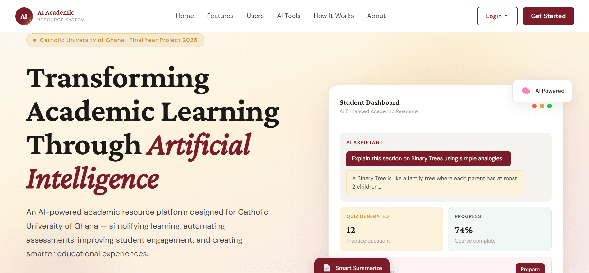 AI Academic Resources — Smart Learning Assistant screenshot